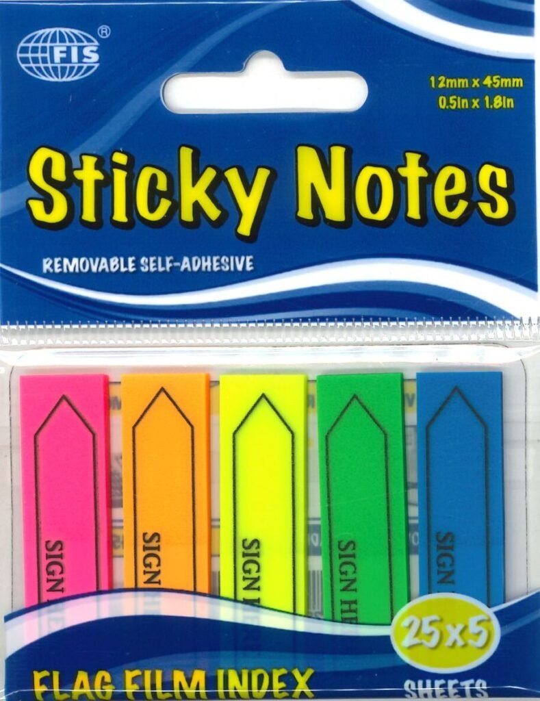Sticky Notes 0.5″x1.8″ 12mmx45mm – Arabian Stationery